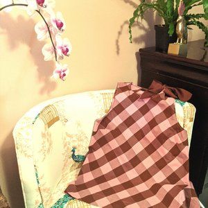 J. CREW Pink Gingham Bow Shoulder Top